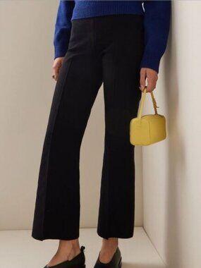 High Sport Kick Cotton Crop Flare Pant Black size L